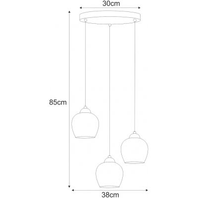 Kaja Abro lampa wisząca 3x15 W biała-czarna K-5601