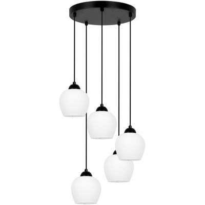 Kaja Abro lampa wisząca 5x15 W biała-czarna K-5602