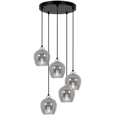Kaja Nira lampa wisząca 5x15 W czarna-chrom K-5612