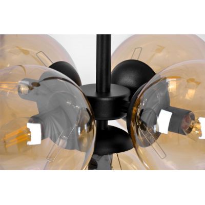 Kaja Piro lampa wisząca 5x10 W czarna-bursztynowa K-5369