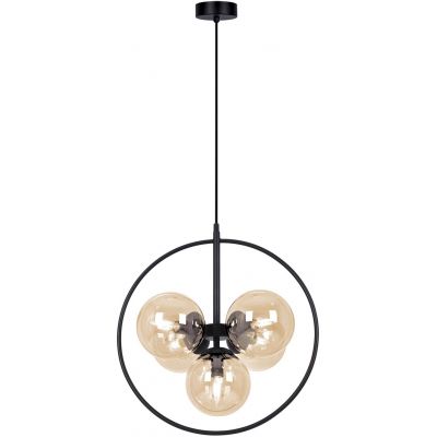 Kaja Piro lampa wisząca 5x10 W czarna-bursztynowa K-5369