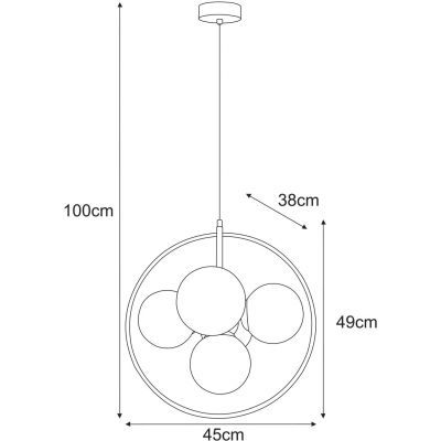 Kaja Piro lampa wisząca 5x10 W czarna-bursztynowa K-5369
