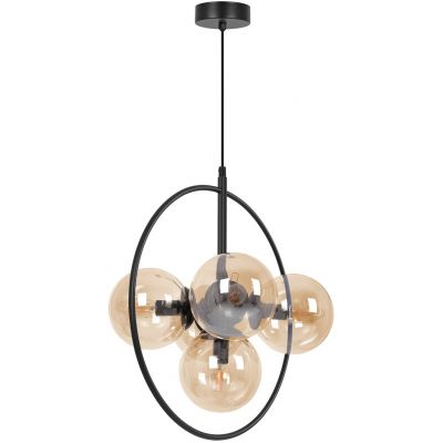 Kaja Piro lampa wisząca 5x10 W czarna-bursztynowa K-5369