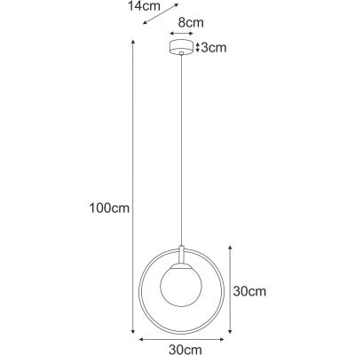 Kaja Malta lampa wisząca 1x10 W biała-złota K-5473