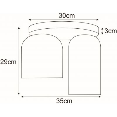 Kaja Capri lampa podsufitowa 2x15 W czarna-bursztynowa K-5624