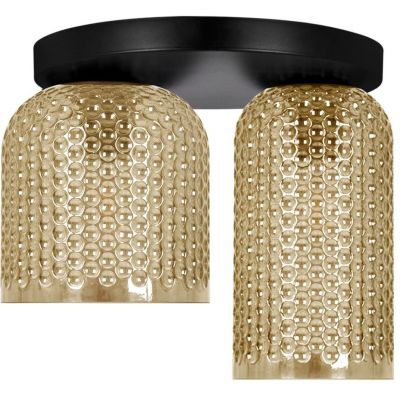 Kaja Capri lampa podsufitowa 2x15 W czarna-bursztynowa K-5624