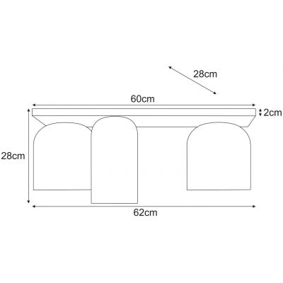 Kaja Capri lampa podsufitowa 3x15 W czarna-bursztynowa K-5626