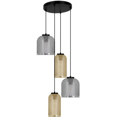 Kaja Capri lampa wisząca 4x15 W czarna-bursztynowa-grafitowa K-5627