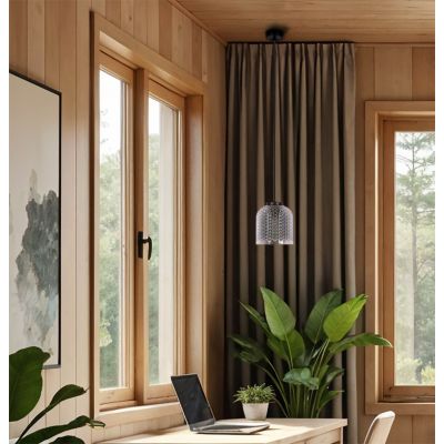 Kaja Inga lampa wisząca 1x15 W czarna-grafitowa K-5630