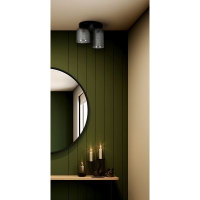 Kaja Inga lampa podsufitowa 2x15 W czarna-grafitowa K-5634