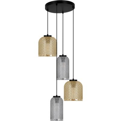 Kaja Inga lampa wisząca 4x15 W czarna-bursztynowa-grafitowa K-5637