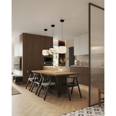 Kaja Sparta lampa wisząca 1x15 W biała-czarna K-5640