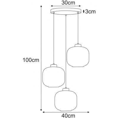 Kaja Clark lampa wisząca 3x15 W czarna-grafitowa K-5654