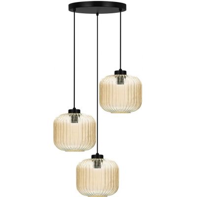 Kaja Clark lampa wisząca 3x15 W czarna-grafitowa K-5654