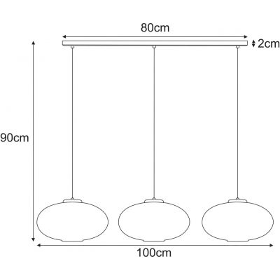 Kaja Drop lampa wisząca 3x15 W czarna-bursztynowa K-5675