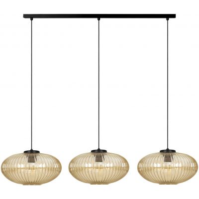 Kaja Drop lampa wisząca 3x15 W czarna-bursztynowa K-5675
