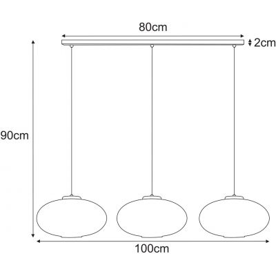 Kaja Arco lampa wisząca 3x15 W czarna-grafitowa K-5678