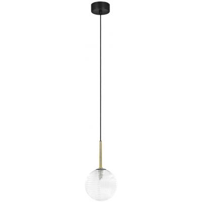 Kaja Aura lampa wisząca 1x10 W czarna-przezroczysta K-5680