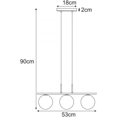 Kaja Aura lampa wisząca 3x10 W czarna-przezroczysta K-5682