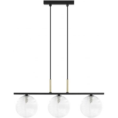 Kaja Aura lampa wisząca 3x10 W czarna-przezroczysta K-5682