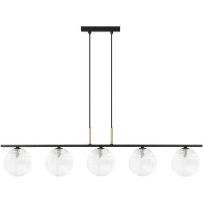 Kaja Aura lampa wisząca 5x10 W czarna-przezroczysta K-5683