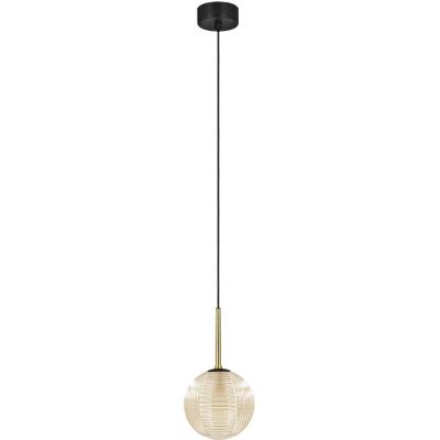 Kaja Giro lampa wisząca 1x10 W czarna-złota-bursztynowa K-5685