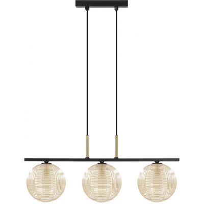 Kaja Giro lampa wisząca 3x10 W czarna-złota-bursztynowa K-5687