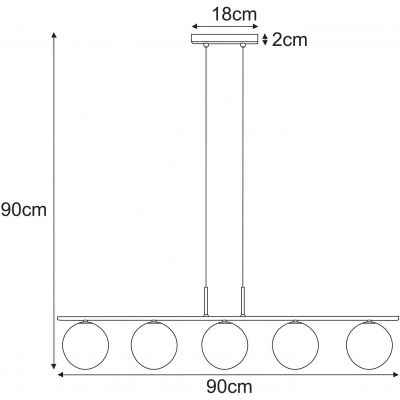 Kaja Giro lampa wisząca 5x10 W czarna-złota-bursztynowa K-5688