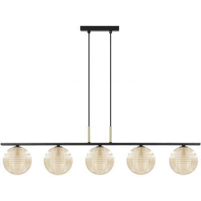 Kaja Giro lampa wisząca 5x10 W czarna-złota-bursztynowa K-5688