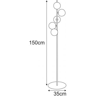 Kaja Tesoro lampa stojąca 5x10 W przezroczysta-beżowa K-5702