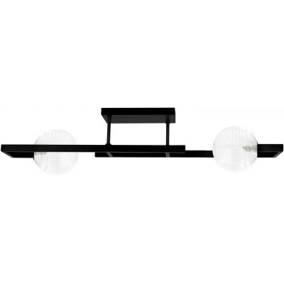 Kaja Parma lampa podsufitowa 2x10 W czarna-przezroczysta K-5760
