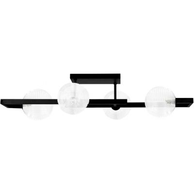 Kaja Parma lampa podsufitowa 4x10 W czarna-przezroczysta K-5761