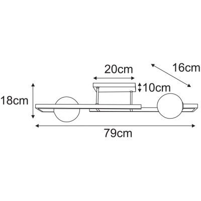 Kaja Emir lampa podsufitowa 2x10 W czarna-bursztynowa K-5765