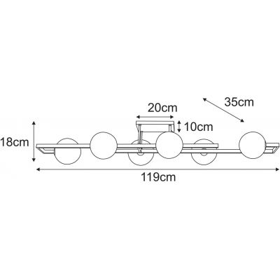 Kaja Emir lampa podsufitowa 6x10 W czarna-bursztynowa K-5767