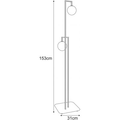 Kaja Emir lampa stojąca 2x10 W czarna-bursztynowa K-5769