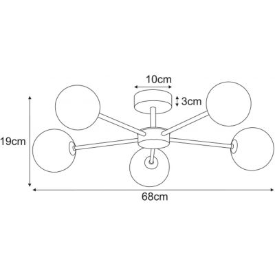Kaja Casoli lampa podsufitowa 5x10 W przezroczysta-beżowa K-5711