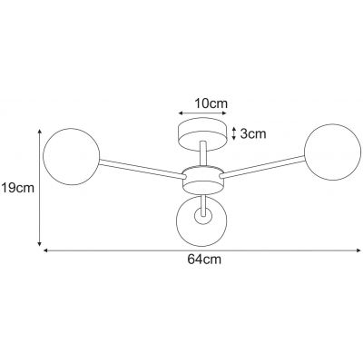 Kaja Jukon lampa podsufitowa 3x10 W bursztynowa-beżowa K-5713