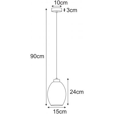 Kaja Balbo lampa wisząca 1x15 W czarna-przydymiona K-5720