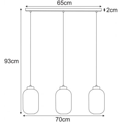 Kaja Vilar lampa wisząca 3x15 W biała-czarna K-5734