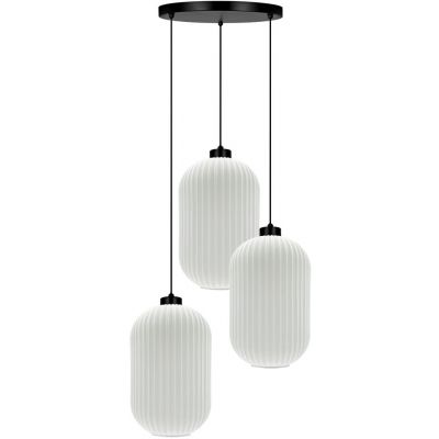 Kaja Vilar lampa wisząca 3x15 W biała-czarna K-5736