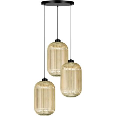 Kaja Fadiga lampa wisząca 3x15 W czarna-bursztynowa K-5746