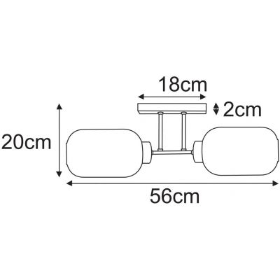Kaja Silva lampa podsufitowa 2x15 W czarna-grafitowa K-5753