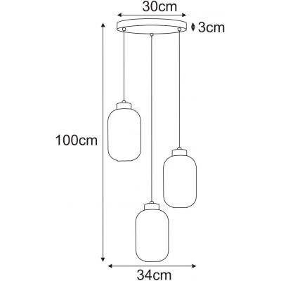 Kaja Silva lampa wisząca 3x15 W czarna-grafitowa K-5755