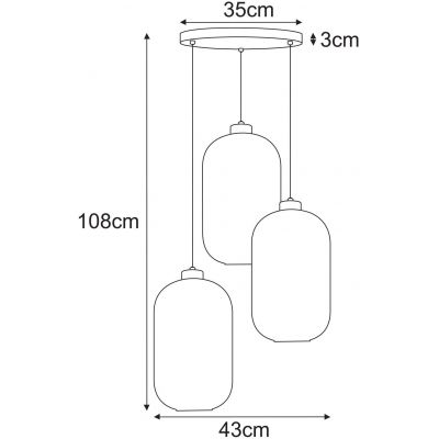 Kaja Silva lampa wisząca 3x15 W czarna-grafitowa K-5756