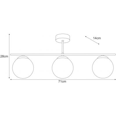 Kaja Savia lampa podsufitowa 3x10 W biała-złota-beżowa K-5792