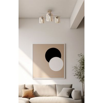 Kaja Vanes lampa podsufitowa 3x15 W złota-bursztynowa-beżowa K-5811