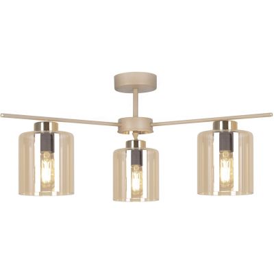 Kaja Vanes lampa podsufitowa 3x15 W złota-bursztynowa-beżowa K-5811