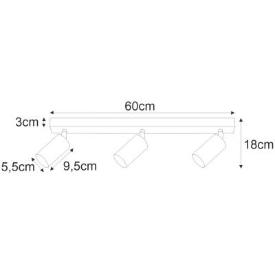 Kaja Mati lampa podsufitowa 3x10 W złota-beżowa K-5822