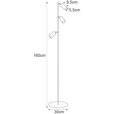 Kaja Mati lampa stojąca 3x10 W złota-beżowa K-5825