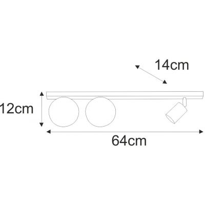Kaja Aspa lampa podsufitowa 3x10 W biała-złota-beżowa K-5830
